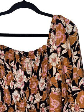 Dress Forum Corina Black, Pink & Gold Floral Maxi Dress - Size L - NWT